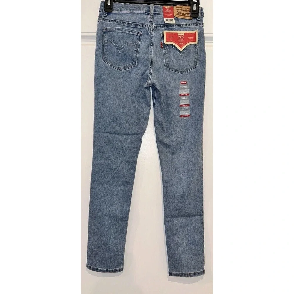 Levis‎ Girls 720 High Rise Super Skinny Jeans Blue Stretch Denim Size 12 Regular